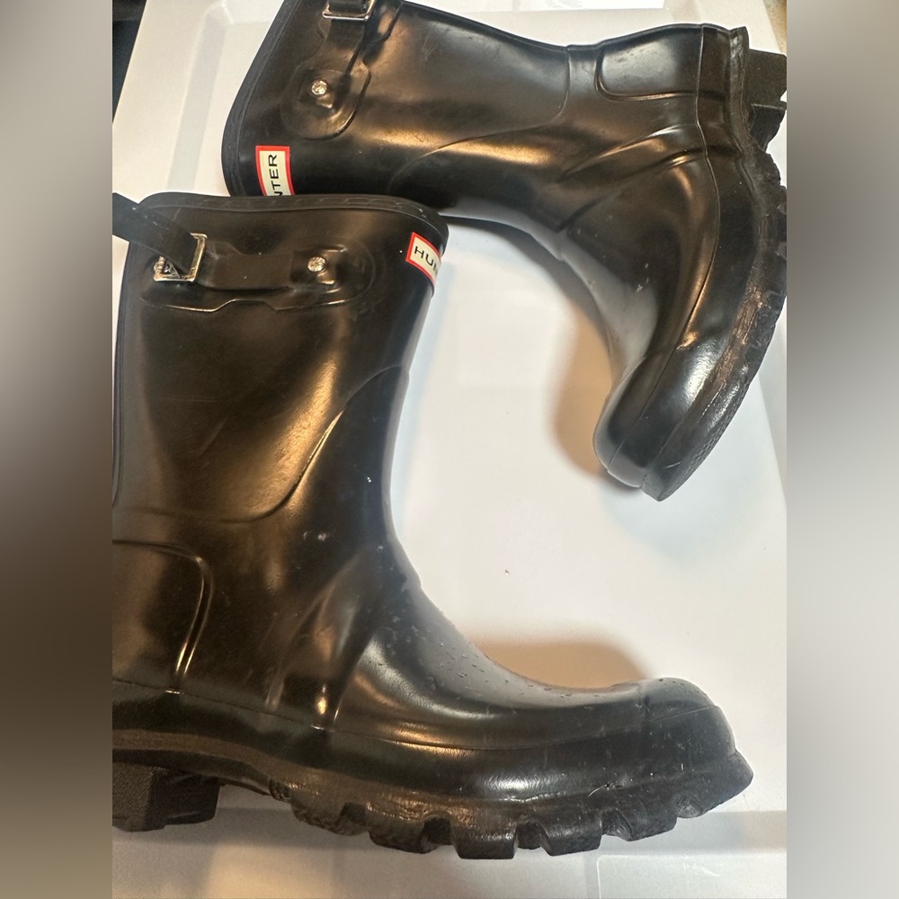 Hunter Glossy Black Waterproof Boots